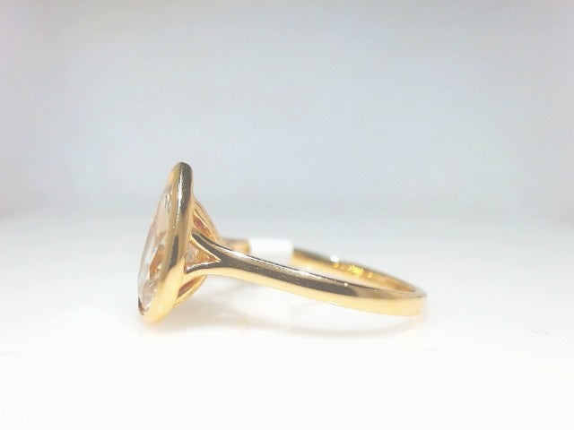 3 Ct 14 Karat Pear Bezel Ring