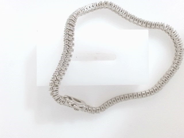 Lady's White Ss Tennis Bracele