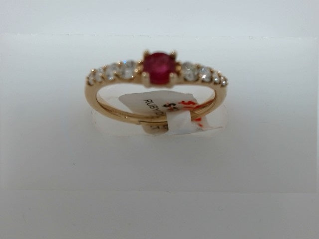 Lady's Yellow 10 Karat Ruby/Di