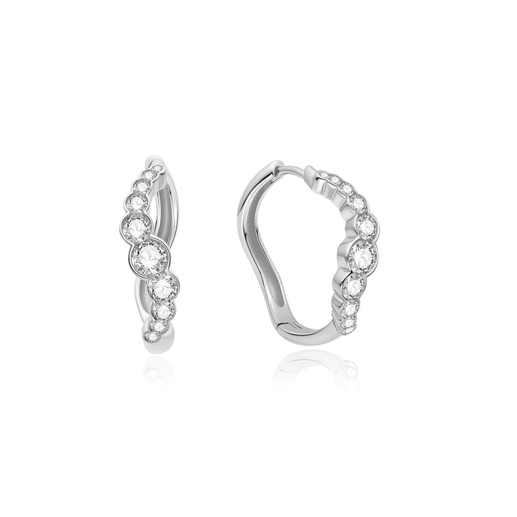 Silver Sparkling Tide Huggie H