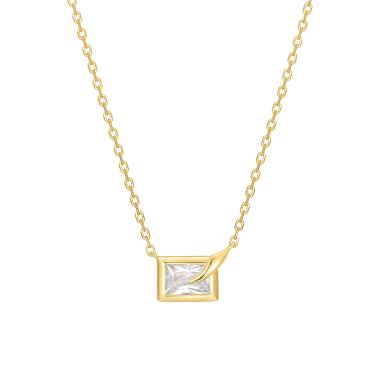 Gold Sparkling Bezel-Set Cube