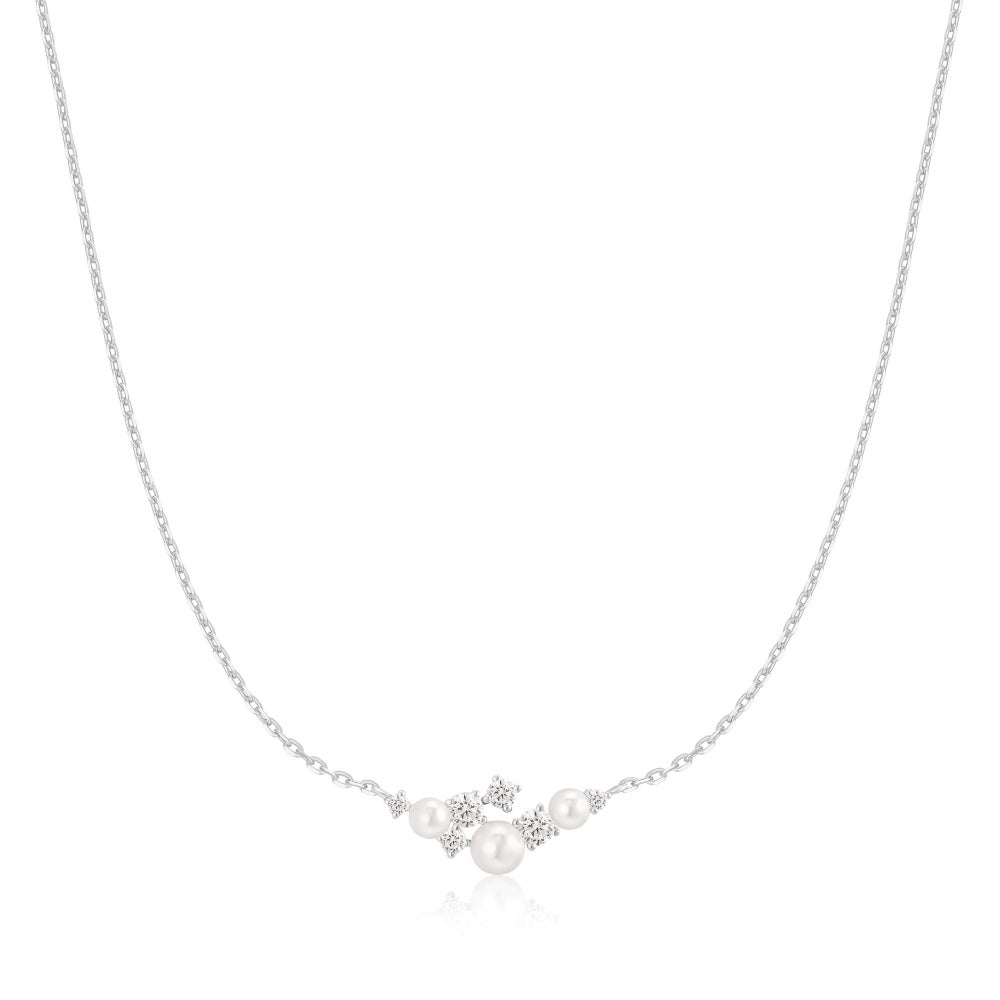 Silver Shell Pearl Cluster Nec