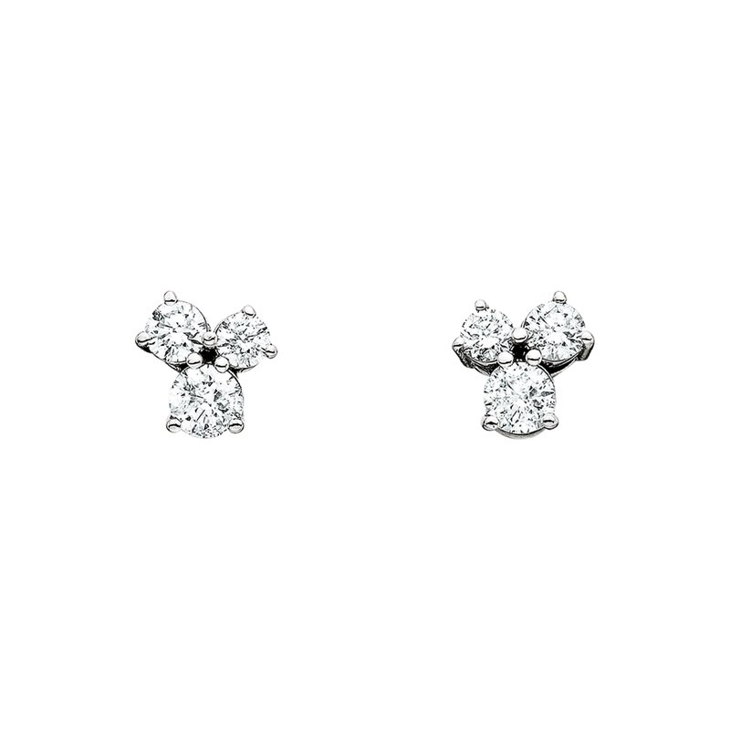 3-Stone Cluster Earrings 1/4tw