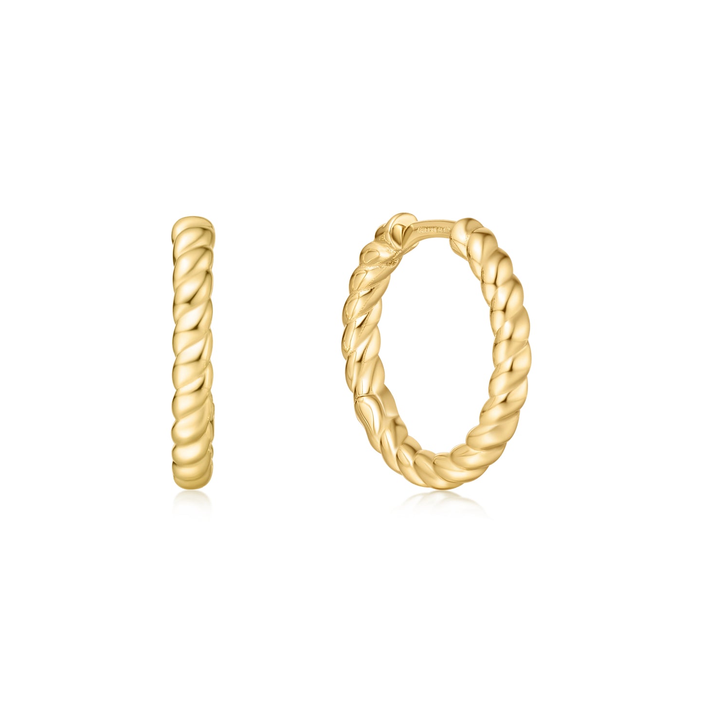 Gold Texture Medium Huggie Hoo