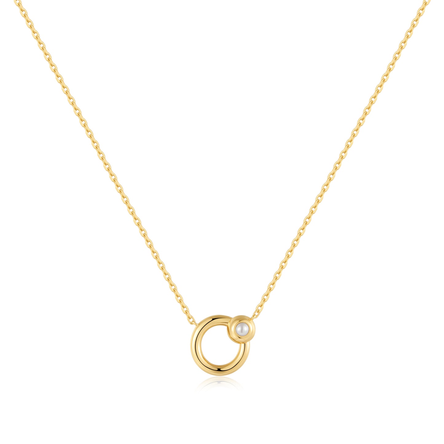 Gold Hoop Freshwater Pearl Nec