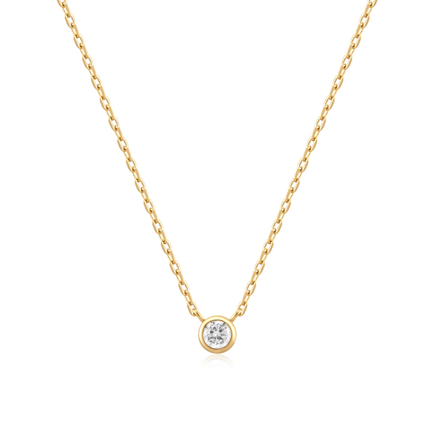 Gold Round Solitaire Cubic Zir