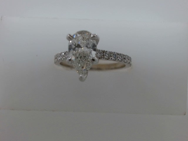 Lady's White 14 Karat Pear Bri