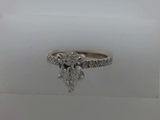 Lady's White 14 Karat Pear Bri