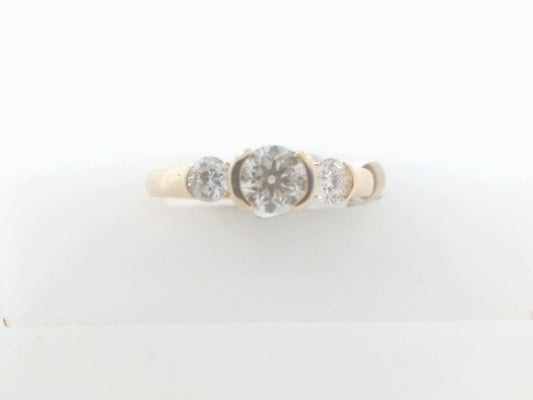 Lady's Yellow 14 Karat 3 Stone