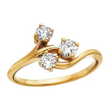 Lady's Yellow 10 Karat 3 Stone