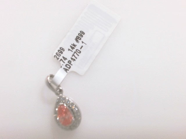 Lady's White 14 Karat Pear Pin