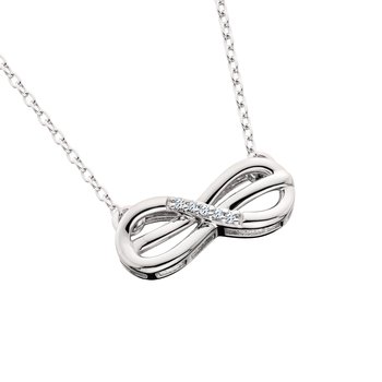 Lady's White Ss Infinity Dia .