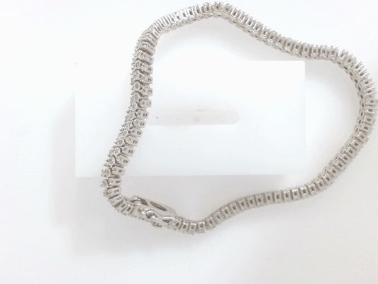 Lady's White Ss Tennis Bracele