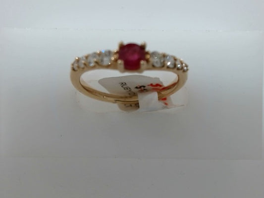 Lady's Yellow 10 Karat Ruby/Di