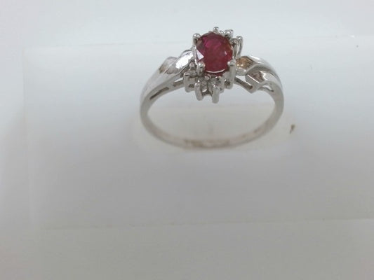Lady's White 14 Karat .45 Ruby