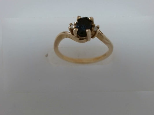 Lady's Yellow 10 Karat Sapp/Di