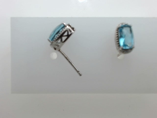 Lady's White Ss Bl Topaz/ Dia