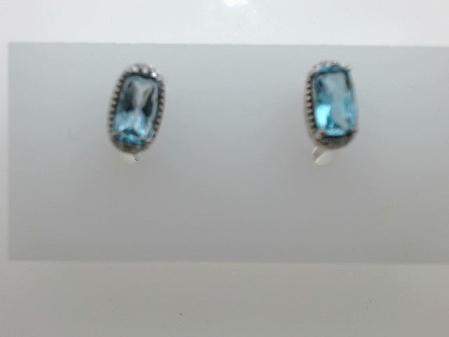 Lady's White Ss Bl Topaz/ Dia