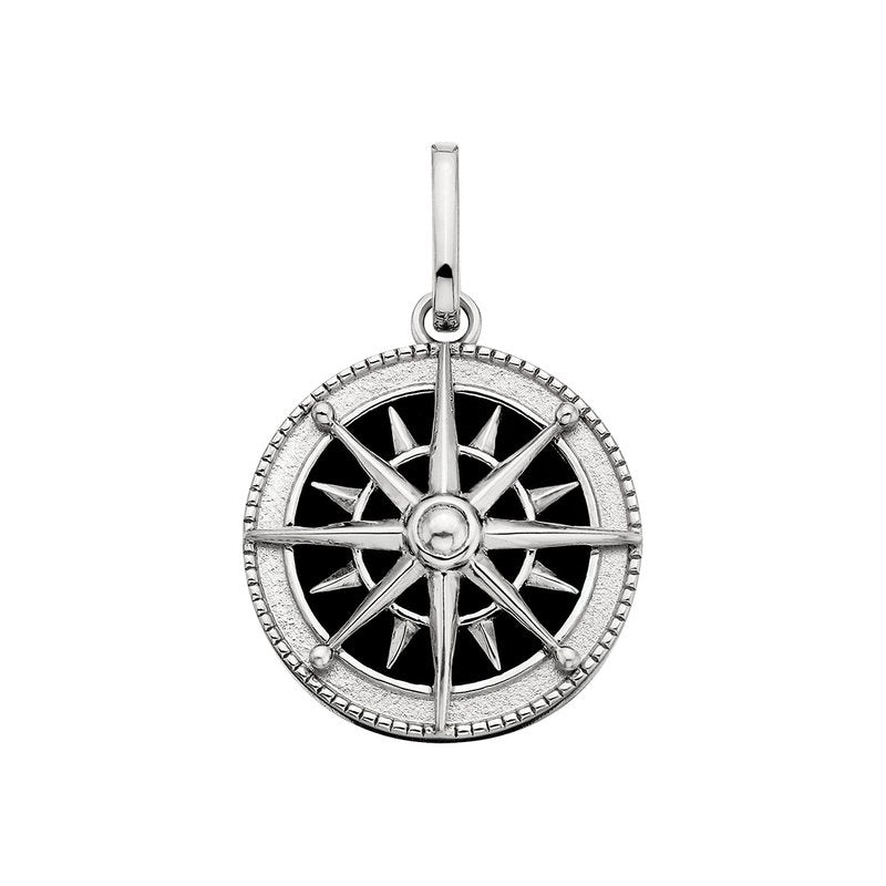 Lady's White Ss Onyx Compass C