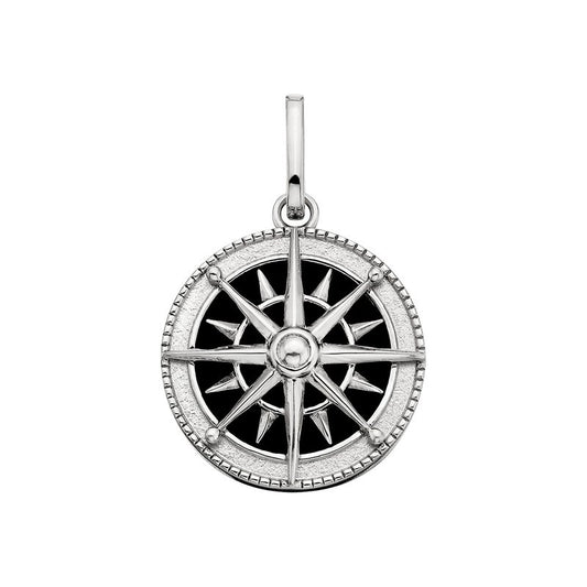 Lady's White Ss Onyx Compass C