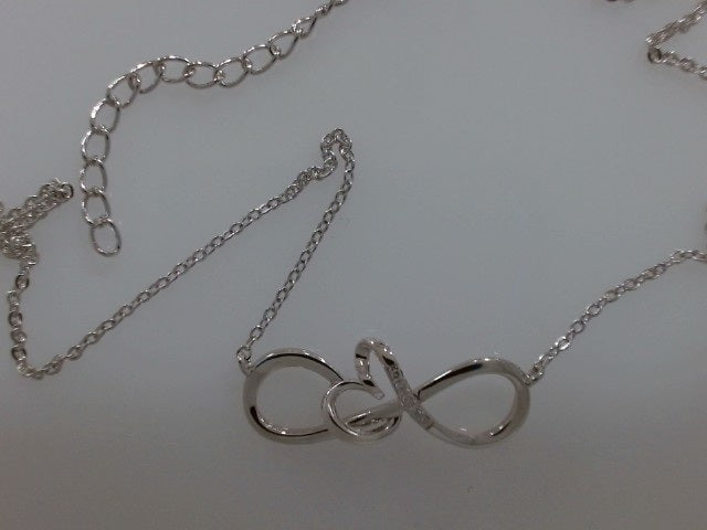 Lady's White Ss Infinity Heart