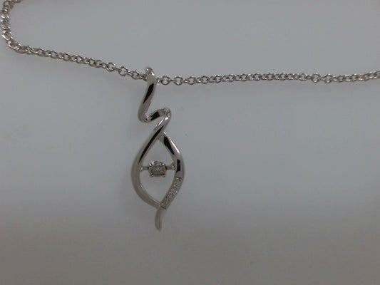 Lady's White Ss Dia .05Tw Danc