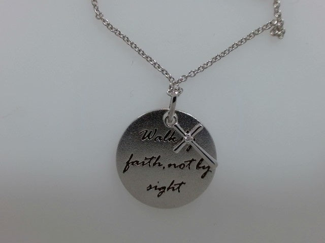 Lady's White Ss Walk By Faith