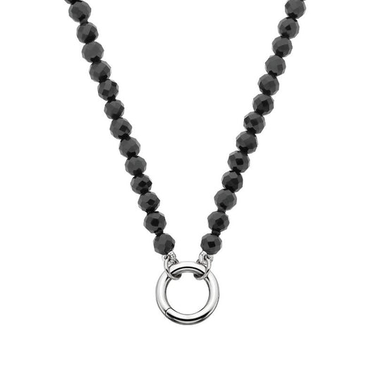 Lady's White Ss Onyx Bead Char