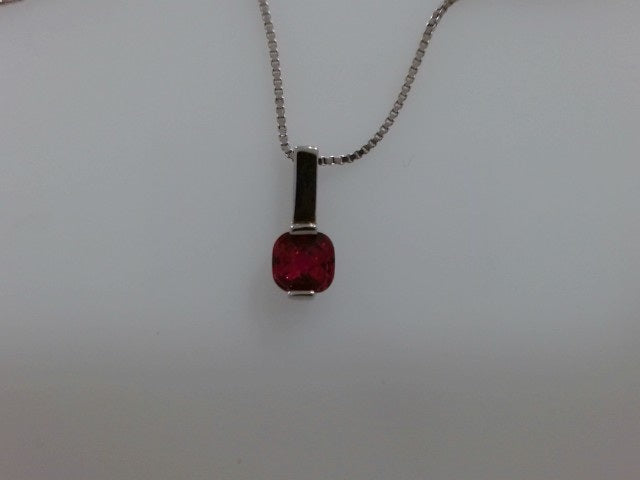 Lady's White Ss Syn Ruby Drop