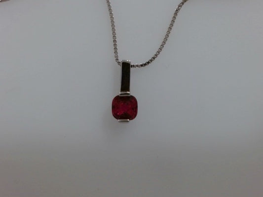 Lady's White Ss Syn Ruby Drop