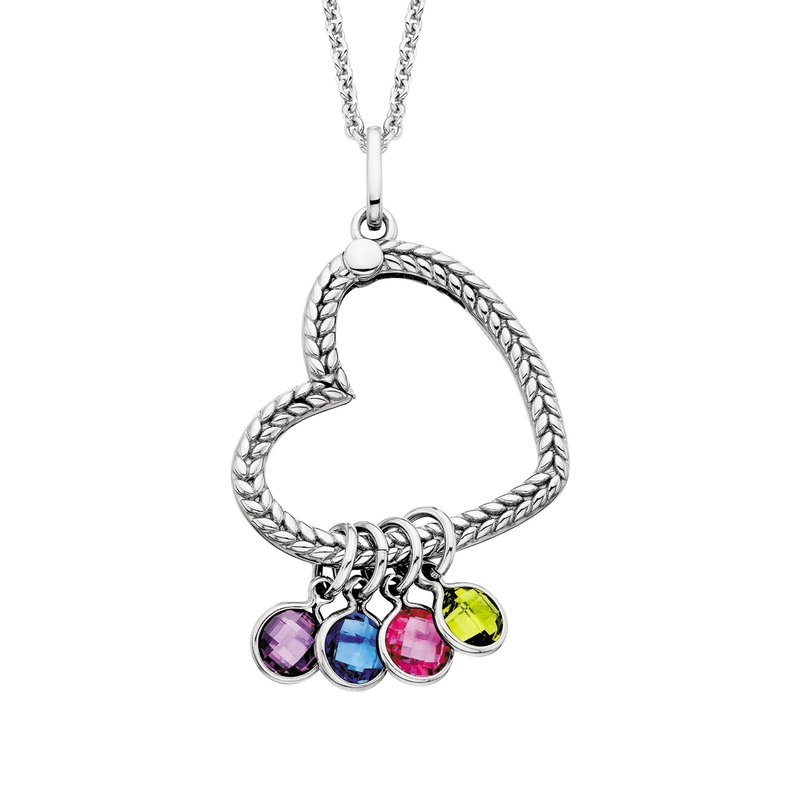Lady's White Ss Braided Heart