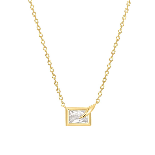 Gold Sparkling Bezel-Set Cube