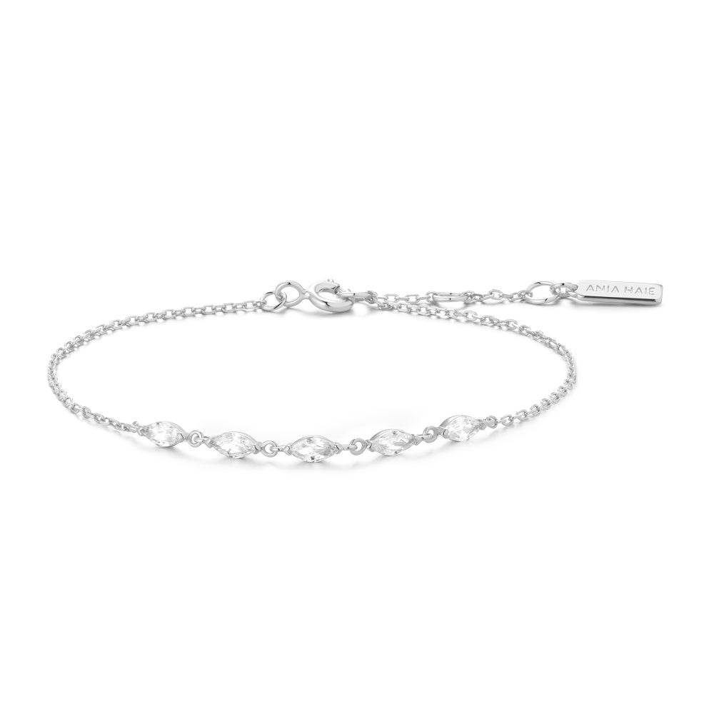 Silver Quintet Marquise Bracel