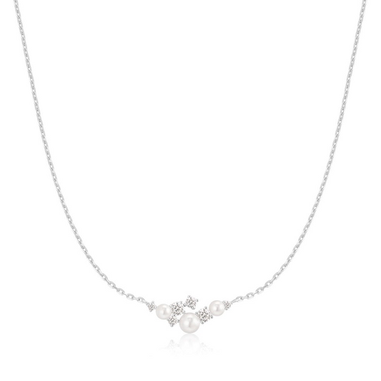 Silver Shell Pearl Cluster Nec