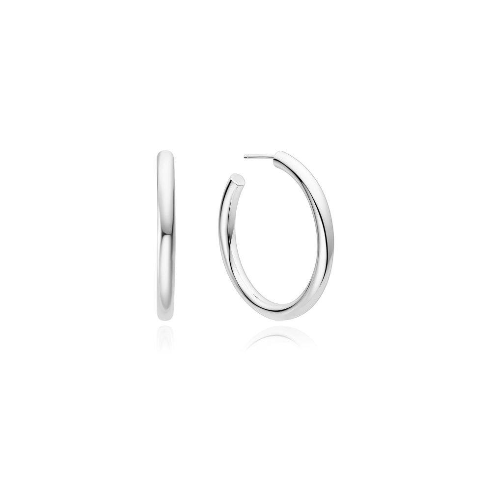 Silver Classic Tube Large Hoop