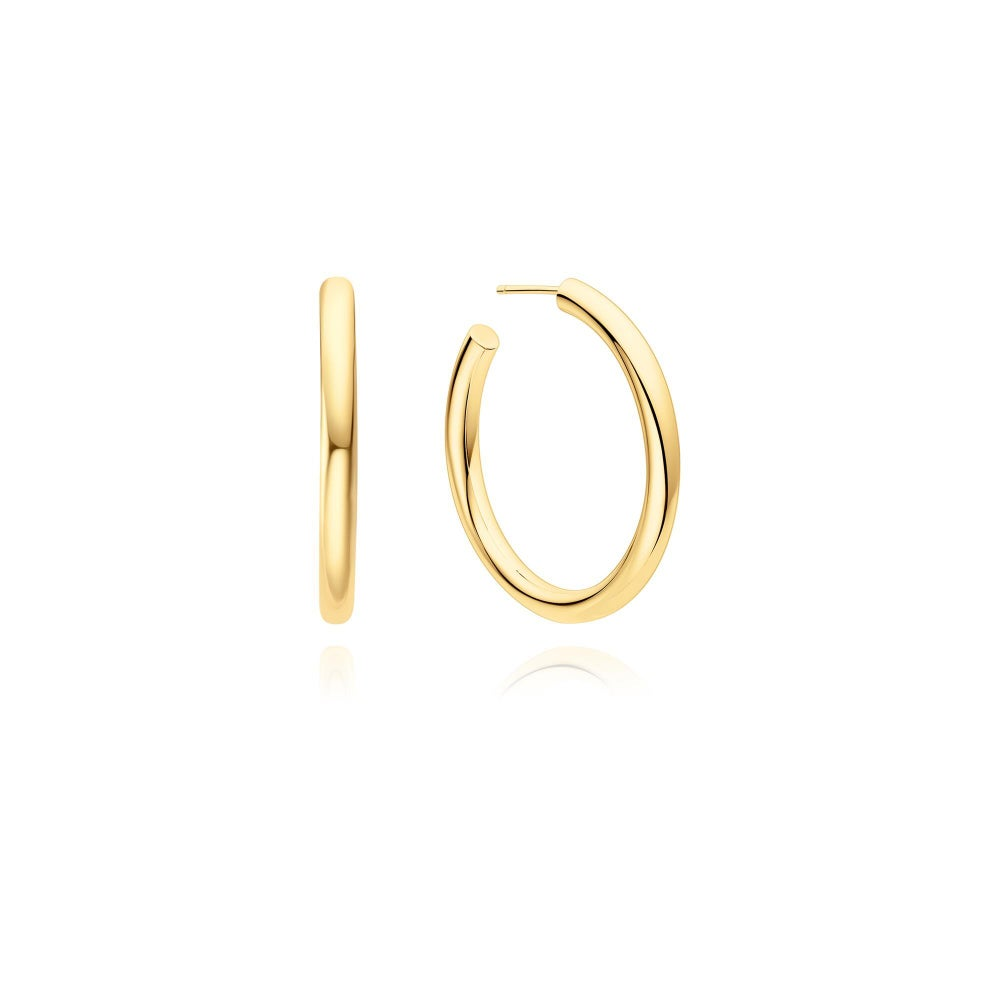 Gold Classic Tube Large Hoop E