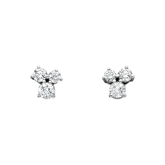 3-Stone Cluster Earrings 1/4tw