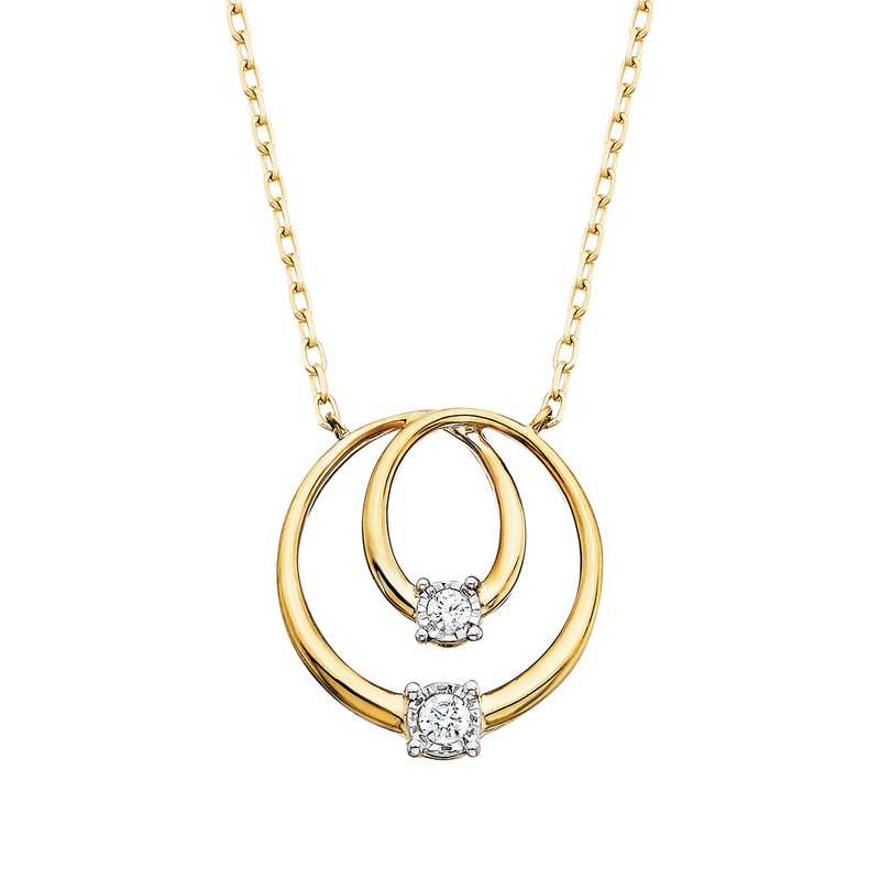 Double Diamond Circle Pendant