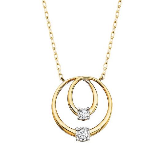 Double Diamond Circle Pendant