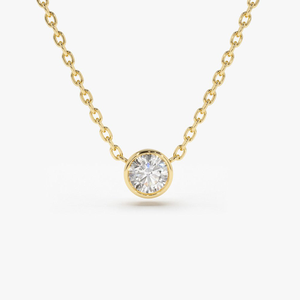 14K Gold Bezel Diamond Solitai
