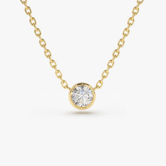 14K Gold Bezel Diamond Solitai