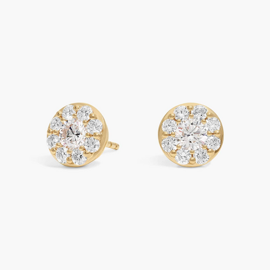 Cluster Diamond Stud Circle Ea