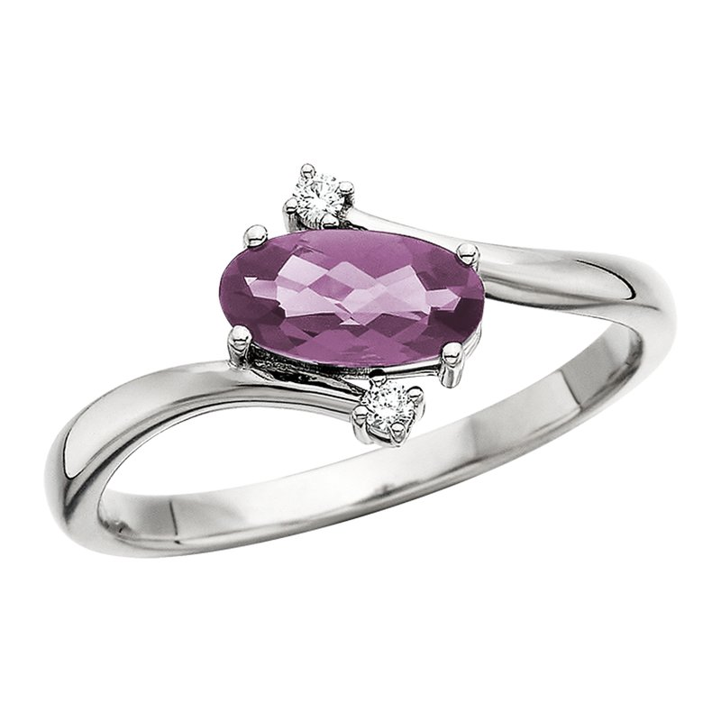 Oval Amethyst Ring .03tdw
10k