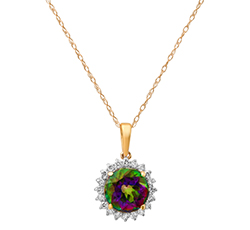 10KT Gold 7MM Round Mystic Qua
