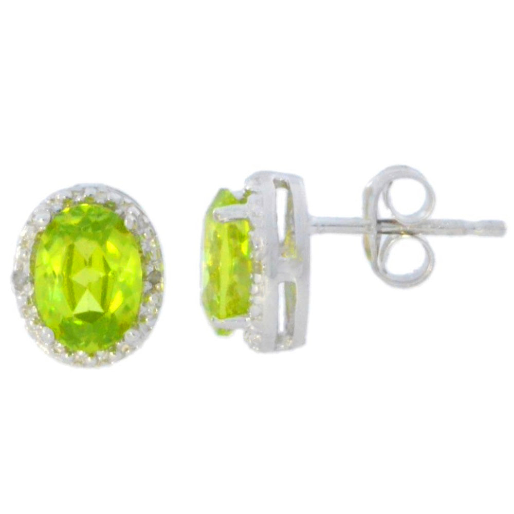 Lady's Peridot 10 Karat Stud