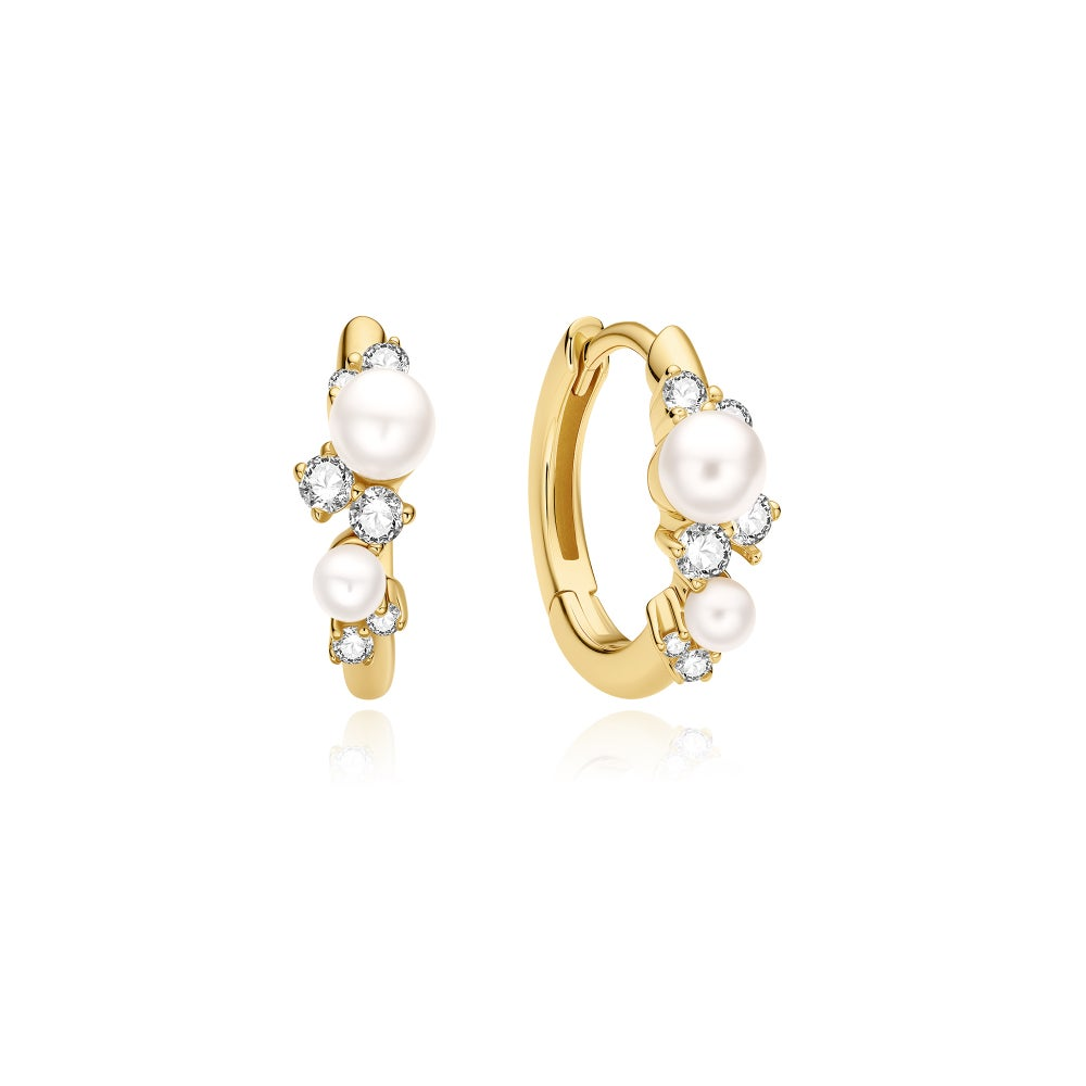 Gold Shell Pearl Cluster Huggi