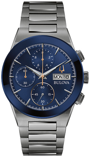 MEN’S BULOVA MILLENNIA BLUE DIAL WATCH 98C143