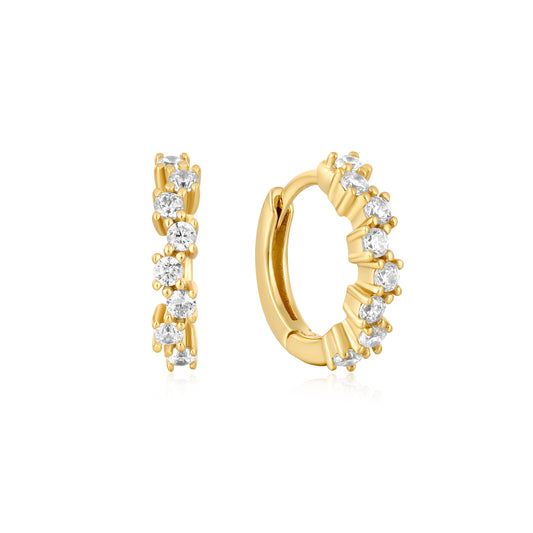 Sparkle Cluster Huggie Hoop Ea