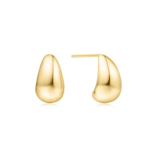 Gold Small Dome Hoop Earrings