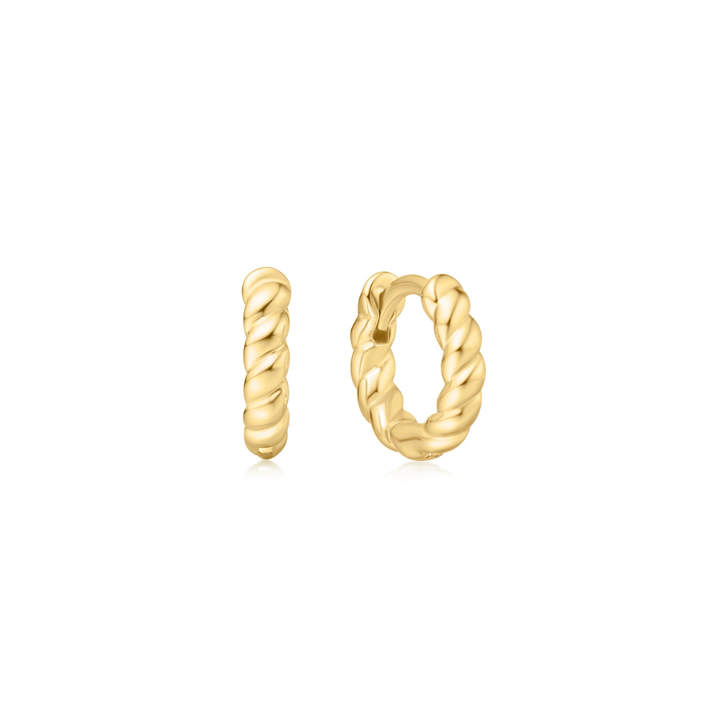 Gold Texture Small Huggie Hoop